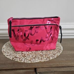 Victoria's Secret Cosmetic Travel Case  Beauty Bag Hot Pink EUC
